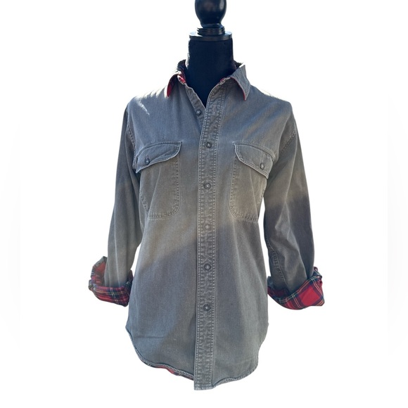 Vintage L.L. Bean Plainsmen Shirt Red Plaid Flannel Lined USA Made Men’s sz S - Picture 2 of 12